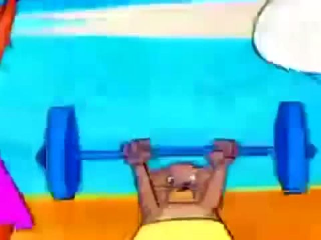 Tom And Jerry - excercise at the beach -