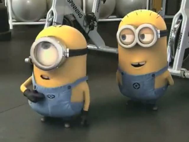 Minions in Gym with Banana