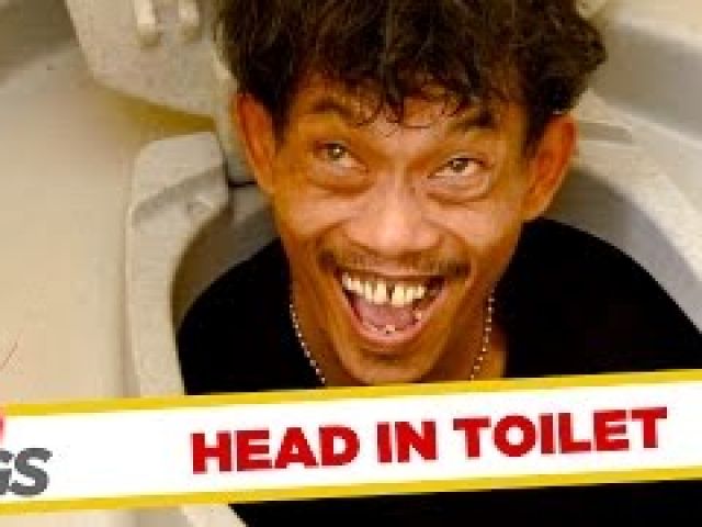 Head Pops Out of Toilet