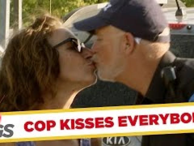 Policeman French Kisses Everybody He Arrests
