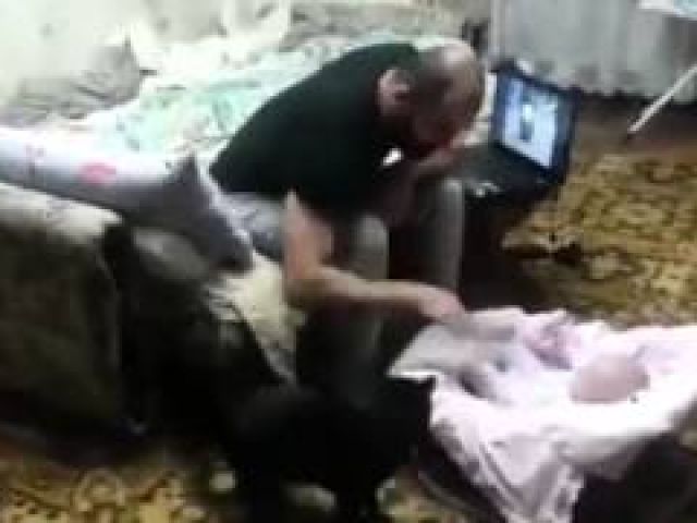 Cat Save Baby From Evil Dad