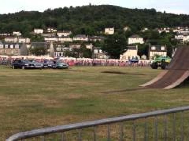Monster truck roll at the Extreme Stunt Show Greenock