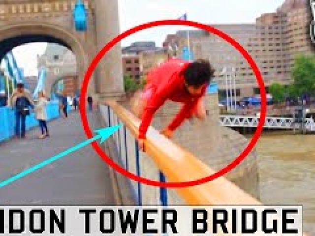Prankster Jumps Off London Tower Bridge