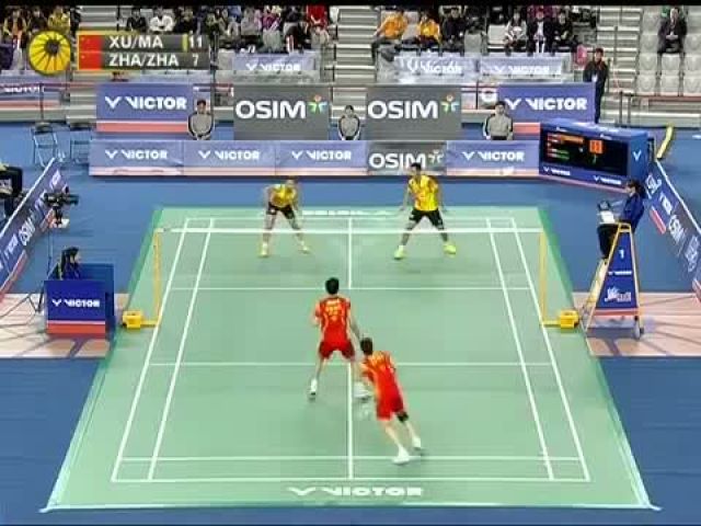 Unbelievable Badminton Double Racket Switch