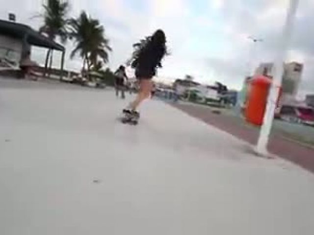 Brazil Girl Dance with Her Skateboard