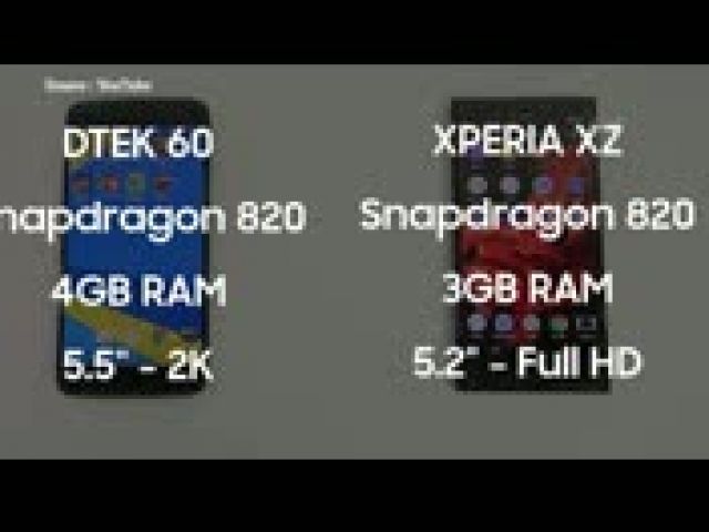 Blackberry DTEK60 vs Sony Xperia XZ - Speed Test