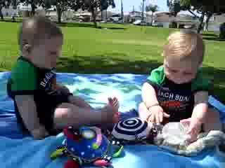 Funny Twin Babies Fight Over Water Bottle