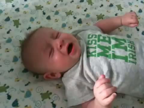 Funny baby crying when asleep