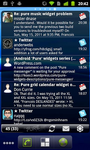 Messenger widget android