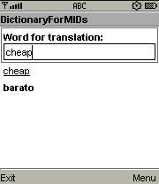 DictionaryForMIDs dict English-German