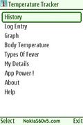 Aplicación Temperature Tracker para Nokia S60v5